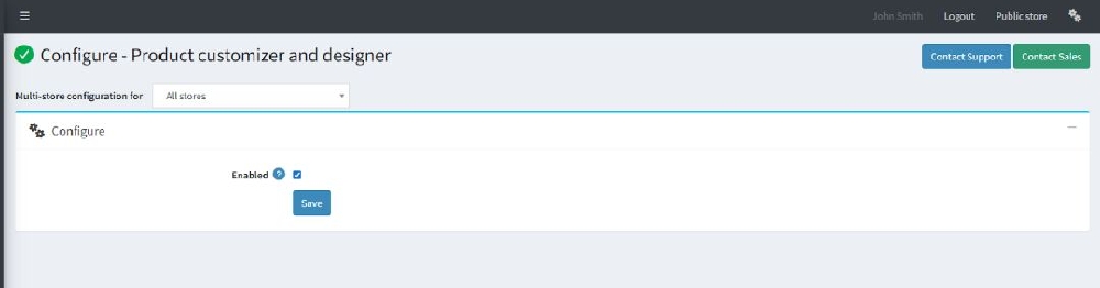 product customizer and designer plugin configure page